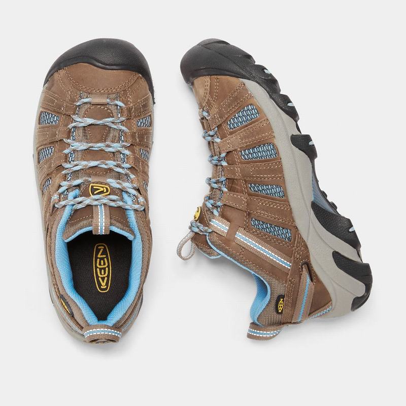 Keen Voyageur Womens Hiking Shoes Brown/Blue Factory Outlet NZ (7453-PHSDY)